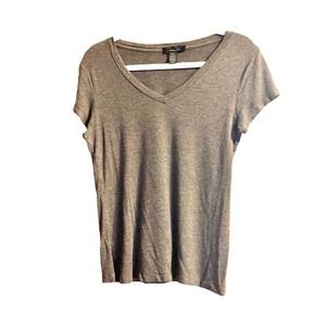 V Neck Shirt Rene Rofe Super Soft Sleep Top Gray